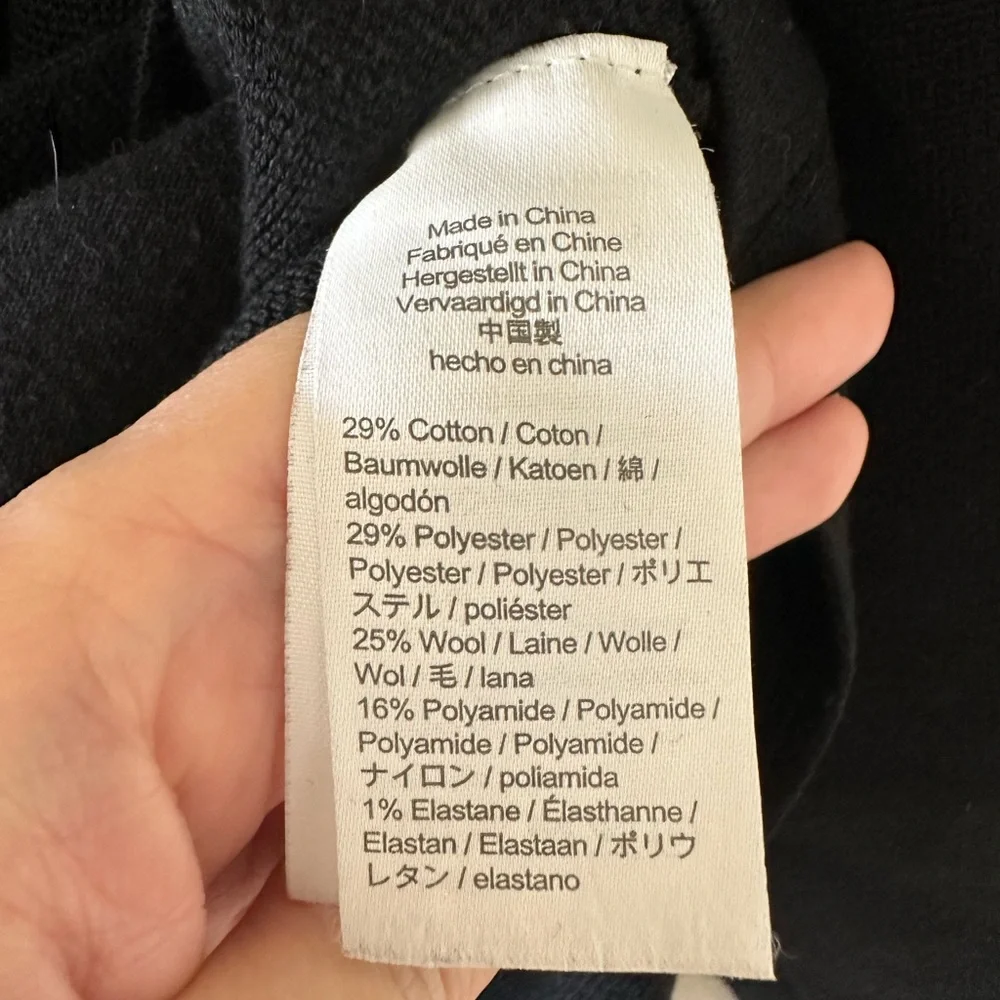 J Crew Blazer Black Cotton Wool Blend Stretch Cardigan Size L - Picture 7 of 8